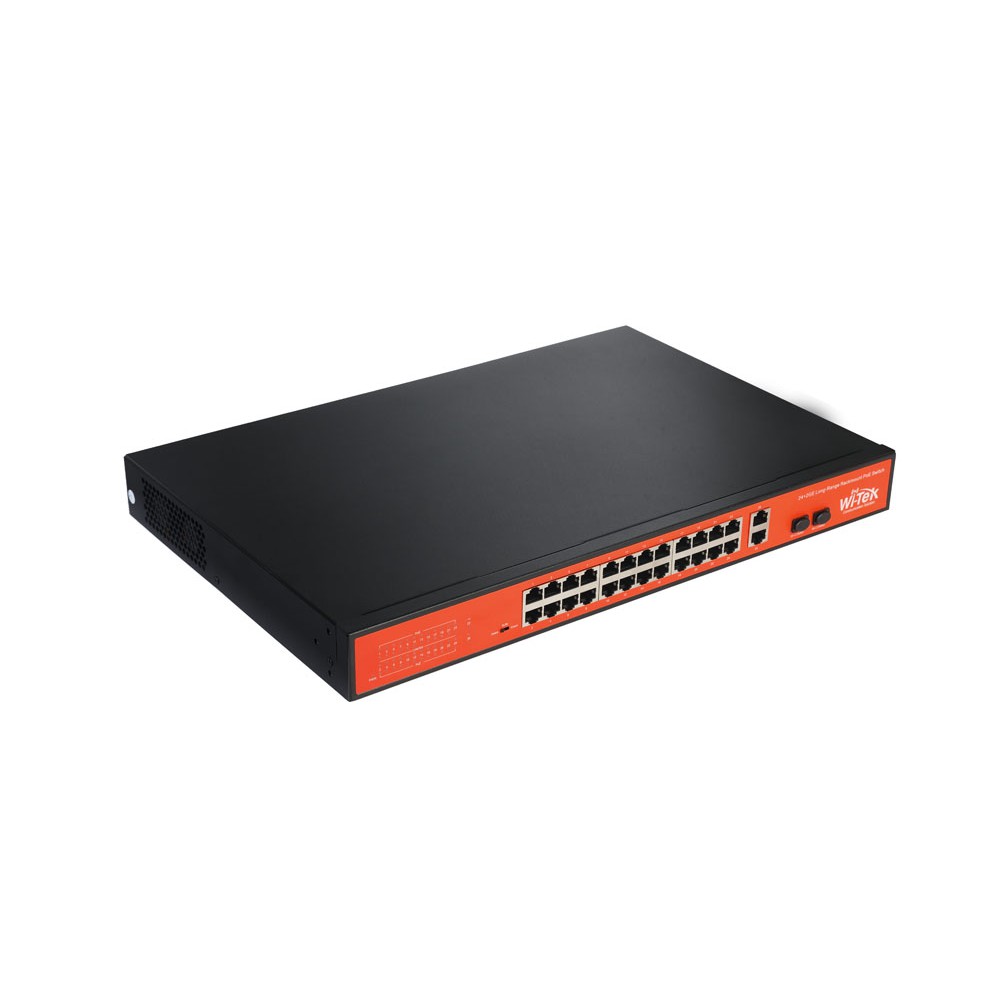 Wi-Tek WI-PS526G 24FE+2Combo Ports 48V PoE Switch with 24-Port PoE