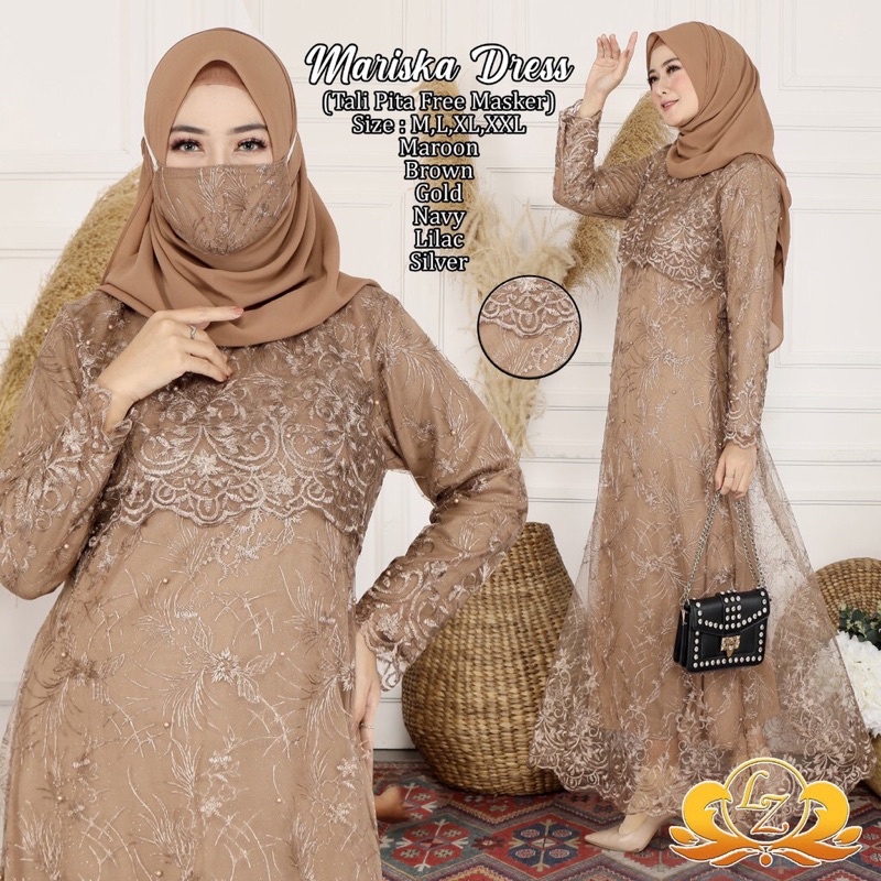 GAMIS TILE MARISKA/ GAMIS/ GAMIS PESTA/ GAMIS TILE/ GAMIS BRUKAT/ DRESS KONDANGAN/ BAJU KONDANGAN