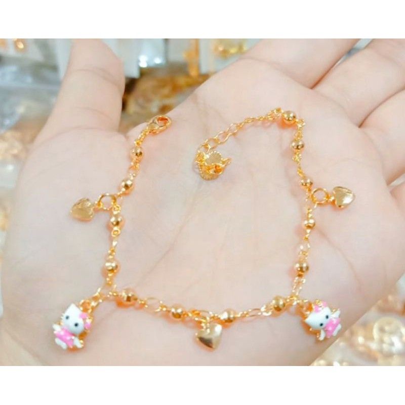 Gelang Kaki Anak Motif Hello Kitty Pink