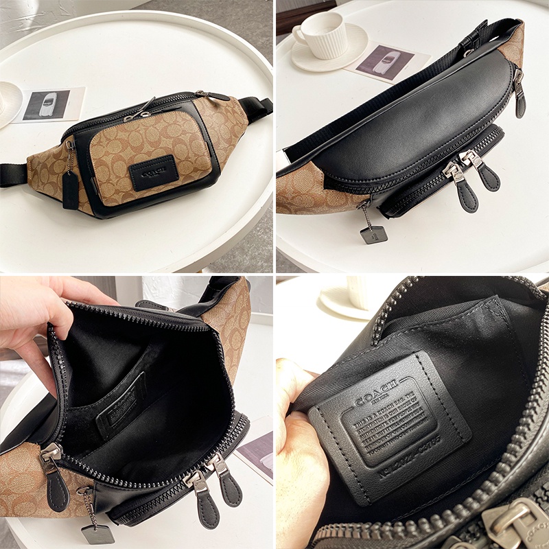 【Ship immediately】New COACH 3765 2716 2724 6653 Men's TRACK Waist Bag Chest Bag Shoulder Bag Crossbody Bag