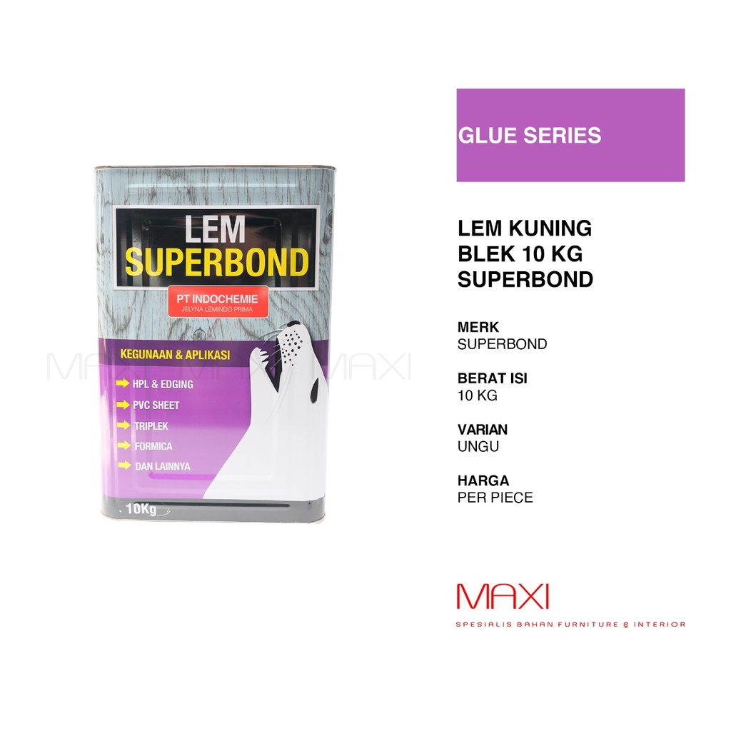 

Superbond Ungu Lem Kuning Aibond HPL Galon 10 kg