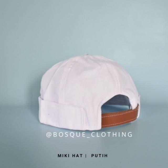 WAFIE Topi Peci Miki hat Topi Hijrah Muslim Peci Gaul Pria Putih