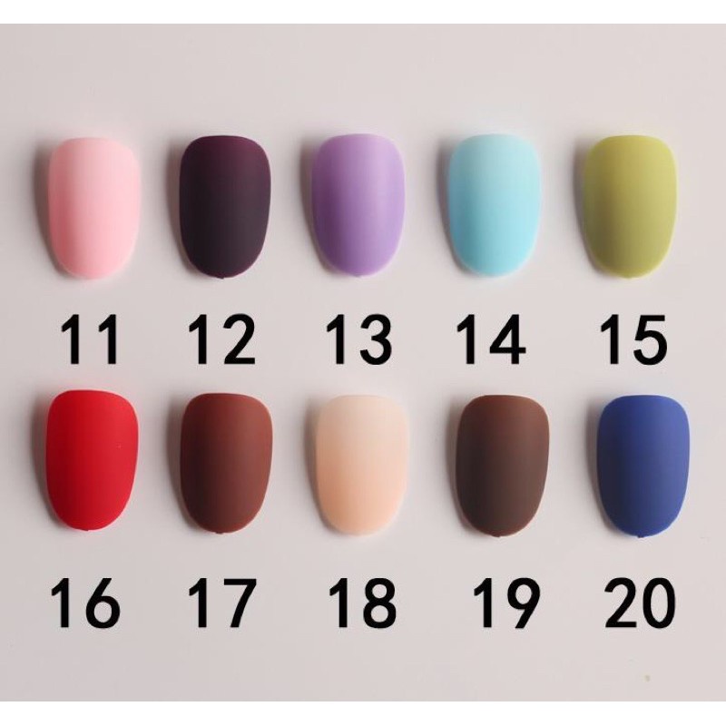 (1-20) 24pcs SHORT ROUND FAKE NAILS / FAKE NAIL SHORT DOFF OVAL KUPAL MATTE DOFF KUKU PALSU OVAL