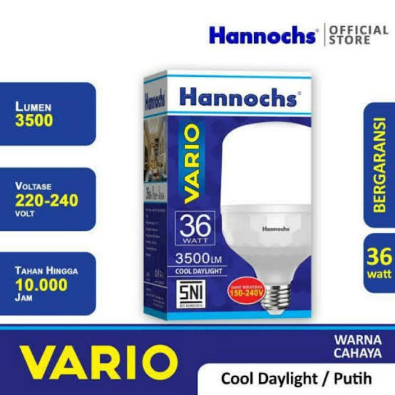 Lampu Bohlam LED VARIO 24 Watt / 30 Watt / 36 Watt Hannochs