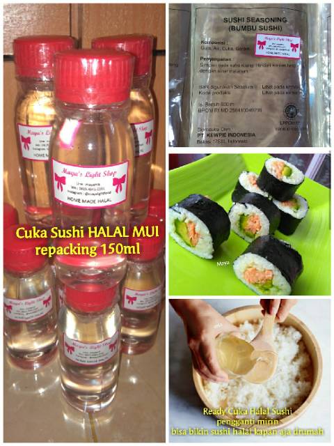 Paket bahan sushi Tipe 6 nori tobiko cuka bambu sushi shoyu jahe halal dry seaweed gari
