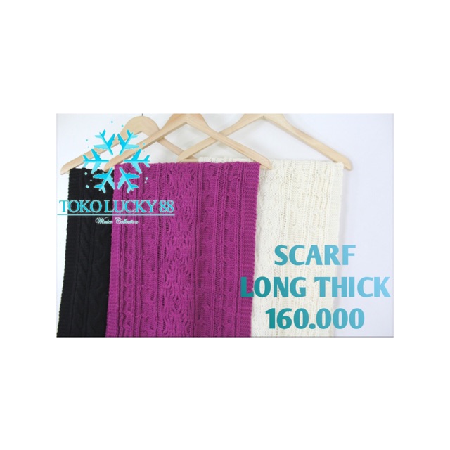 IMPORT Scarf Long Thick Syal Rajut Wool Winter Musim Dingin Tebal Winter Scarf Infinity Knitted