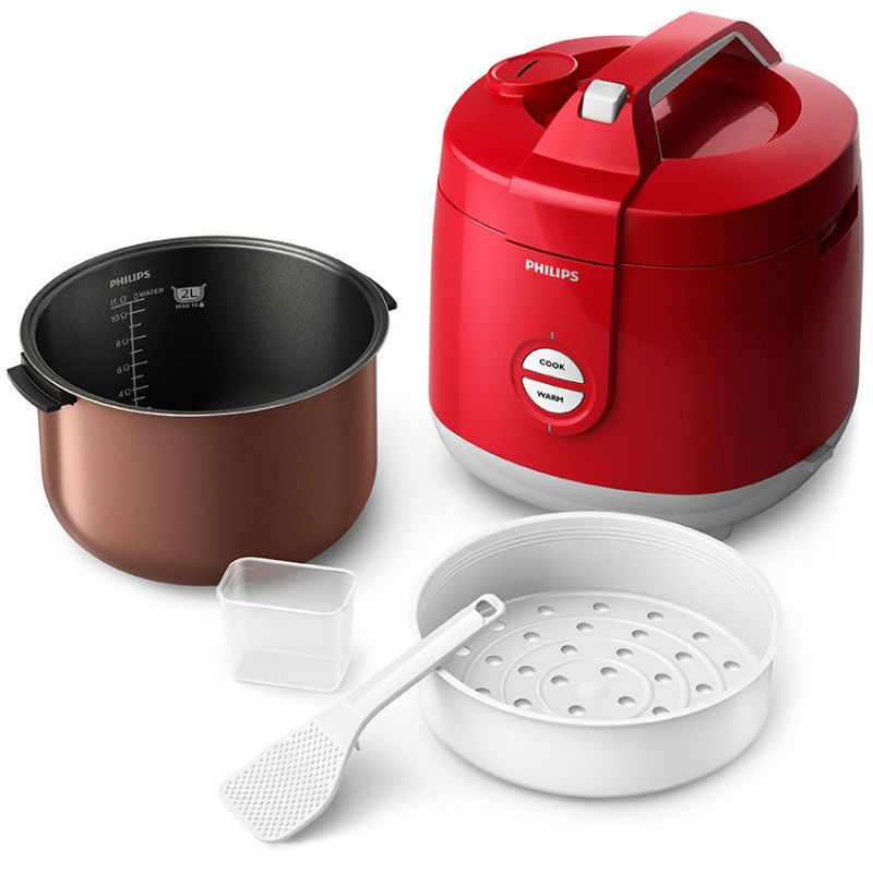 Rice Cooker Philips HD3131 2 Liter - Hijau, Merah, Biru