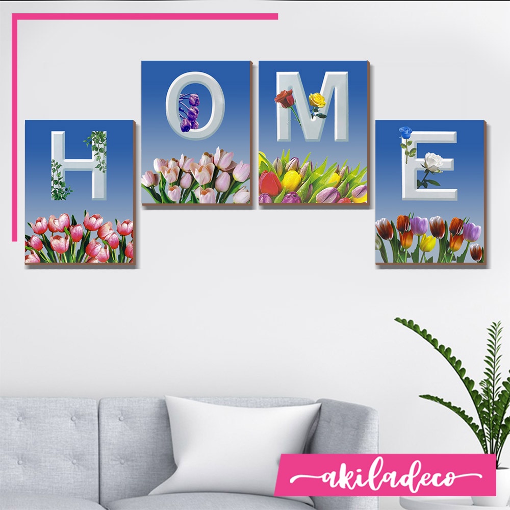 Pajangan Dinding ruang tamu Moderen Hiasan dinding Dekorasi kamar walldecor bunga tulip HOME