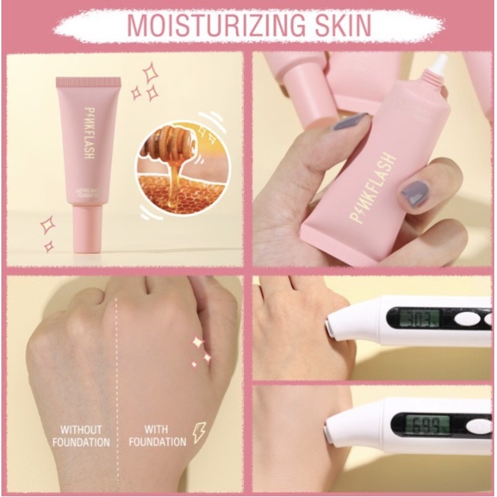 [ PINKFLASH ] OhMySelf Weightless Long Lasting All Day Tahan Air Matte Foundation 6 Colors PF002