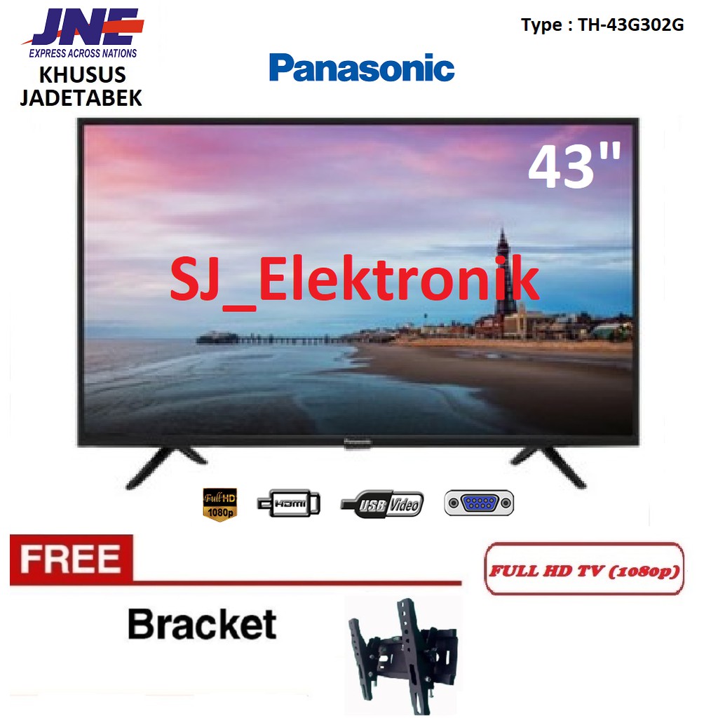 Free Braket LED TV Panasonic 43 Inch TH-43G302G / 43G302 FullHD HDMI USB VGA