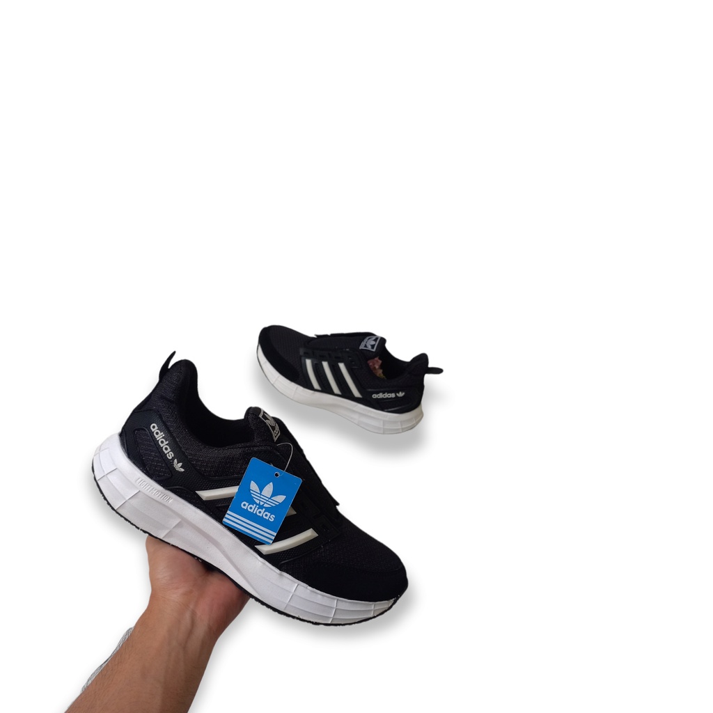 SEPATU SEKOLAH ANAK PEREMPUAN/LAKI LAKI MODEL TERBARU WARNA [HITAM LIS PUTIH] SEPATU ADIDAS SPORT SN