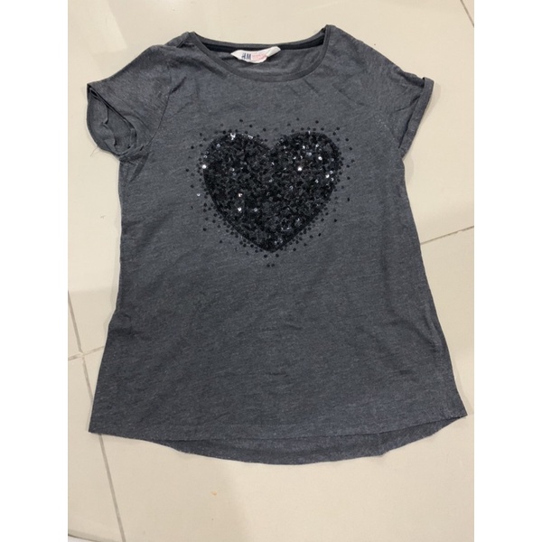 t-shirt kaos H&M preloved anak-anak cewe perempuan usia 8-10 tahun