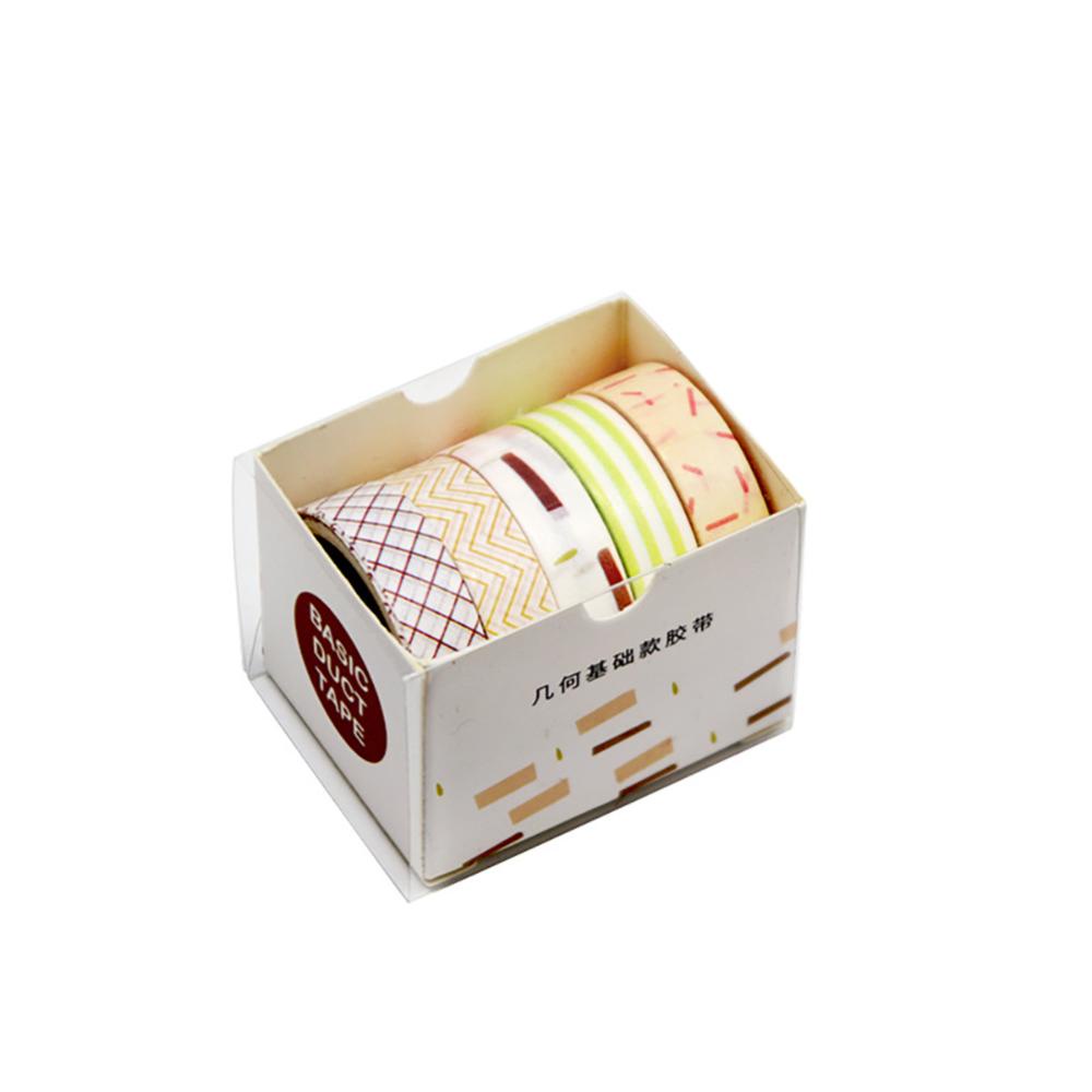 Timekey 5 Rol / Box Stiker Washi Tape Warna Dasar Untuk Dekorasi Scrapbook / Diary DIY A5K6