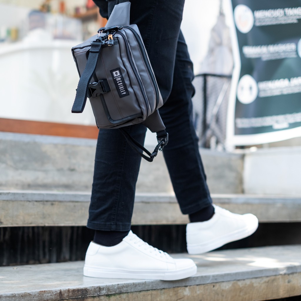 Moria Navy | Tas Slempang Biru Pria Bahu ORI Multifungsi Sling Pouch Mini Waistbag | FORIND McKinley