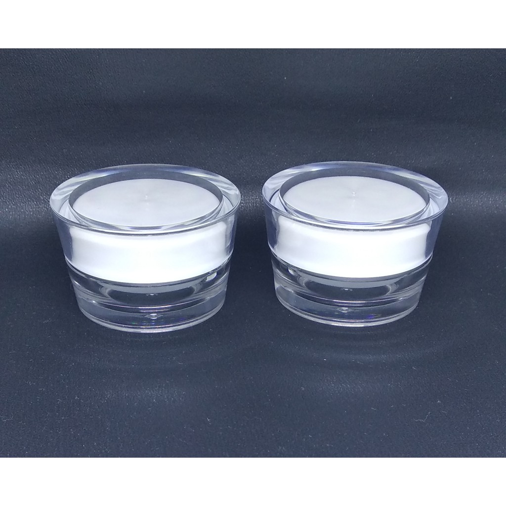 

POT ACRYLIC OVAL 10 GRAM (WHITE-TRANSPARANT)