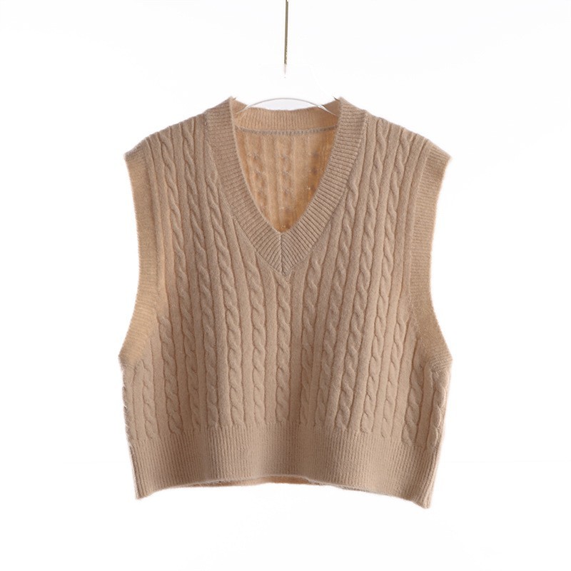 Rompi Rajut Kepang Vest knit Cable