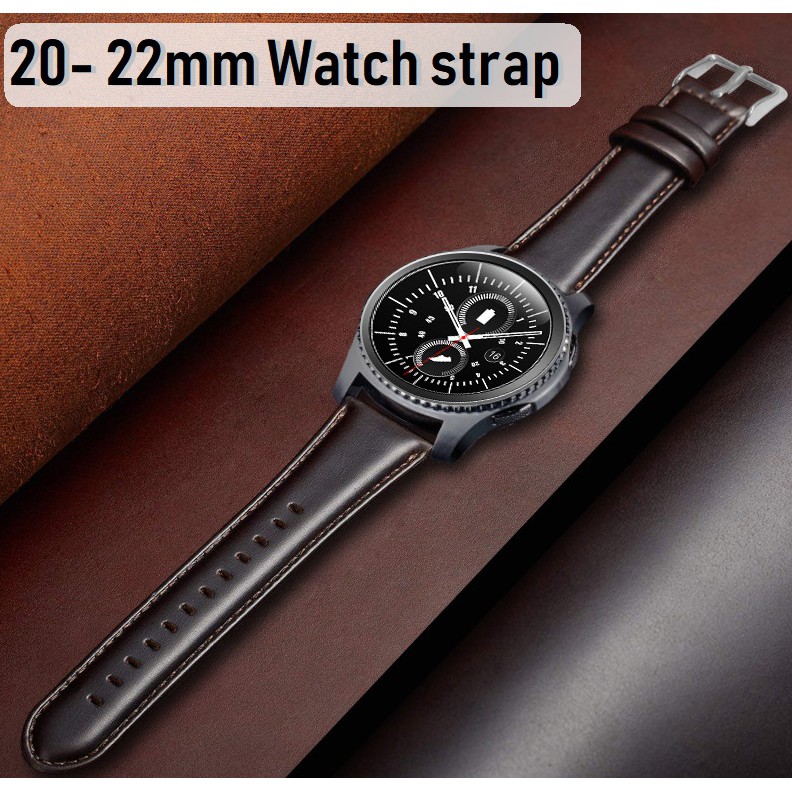 Strap Kulit Asli untuk Smartwatch Samsung Galaxy / AMAZFIT