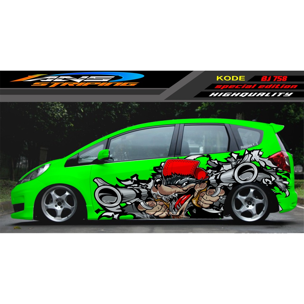 DECAL STICKER MOBIL HONDA BRIO AGYA JAZZ AVANZA YARIS / DECAL STICKER MOBIL JAZZ / STIKER MOBIL