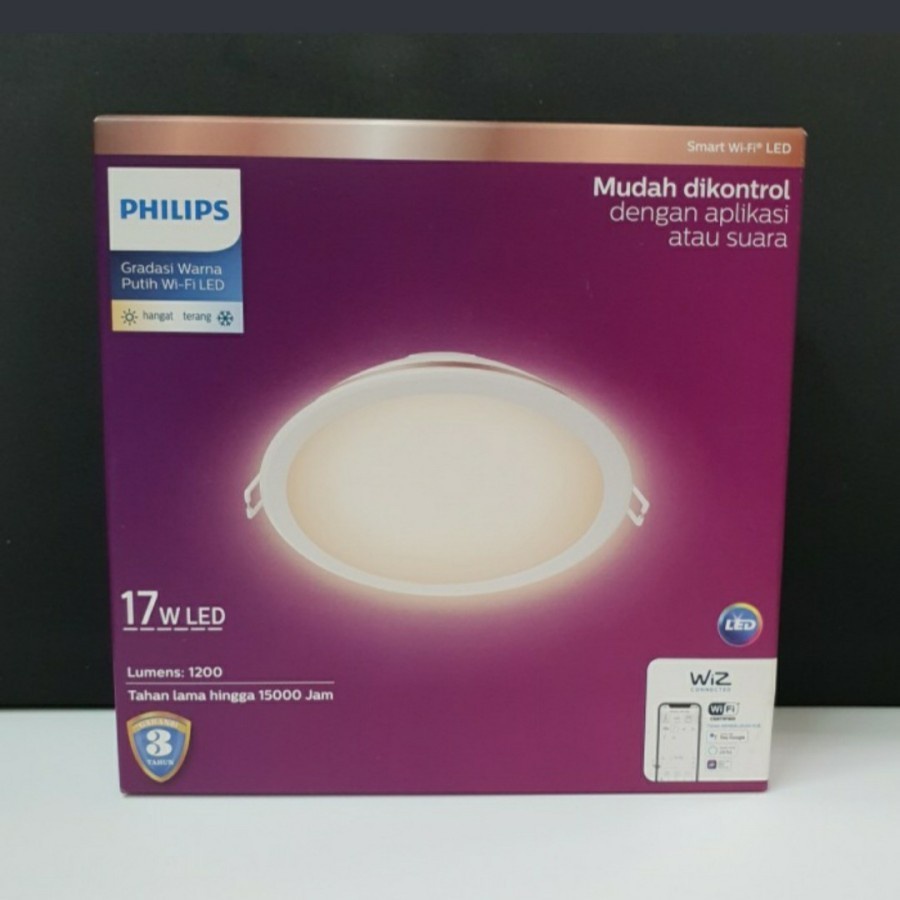 Downlight Philips Smart WiFi LED 17W Tuneable Dimmer Putih - Kuning Downlight led philips WiFi