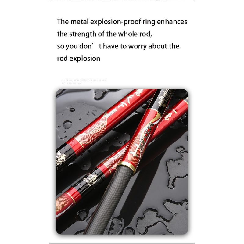 joran tegek yijiang 6h kakutringan(free ujung 15%solid+packing pvc) - Merah, 540cm