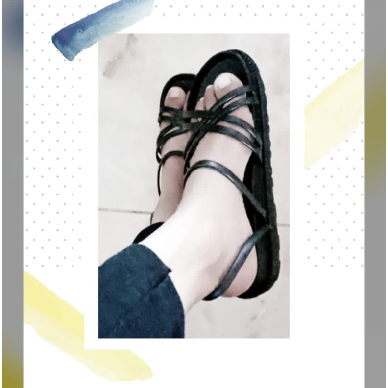 {BOLONI ANDIN}Sandal Wanita Slop Tali Jelly Niar Gladiator