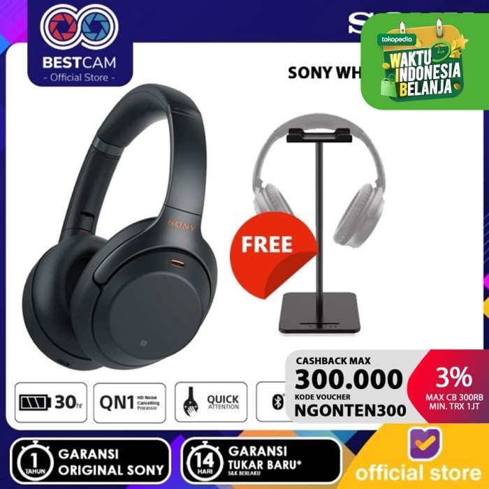 Sony Wh - 1000Xm3 Headphone - Hitam