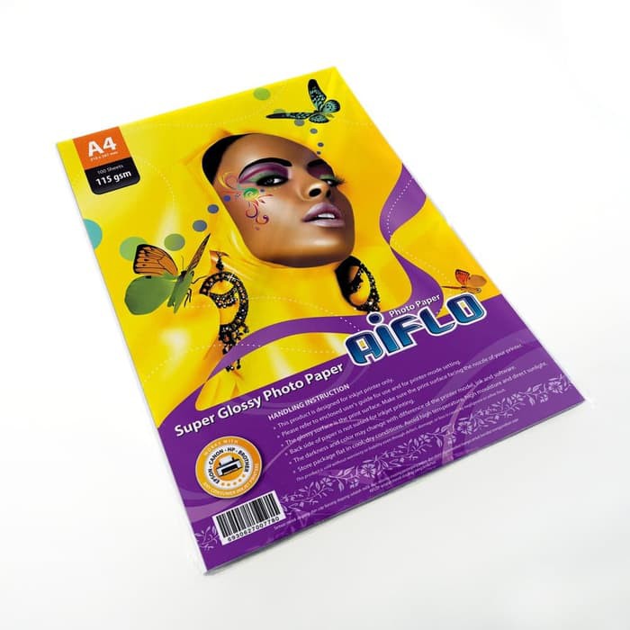 

Aiflo Kertas Foto SUPER GLOSSY A4 115Gsm 100 Sheets