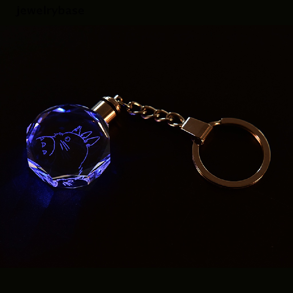 1pc Gantungan Kunci Desain Anime Totoro Dengan Lampu LED Untuk Hadiah