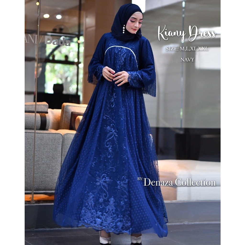 Kiany Dress / Kebaya Gamis Modern / Gamis Pesta Mewah / Dress Brukat Kondangan