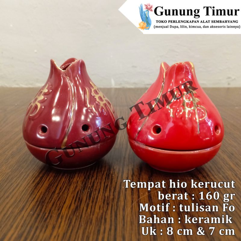 Tempat Bakar Dupa Kerucut Keramik / Tempat Hio Kerucut / Tempat Bakar Bukhur