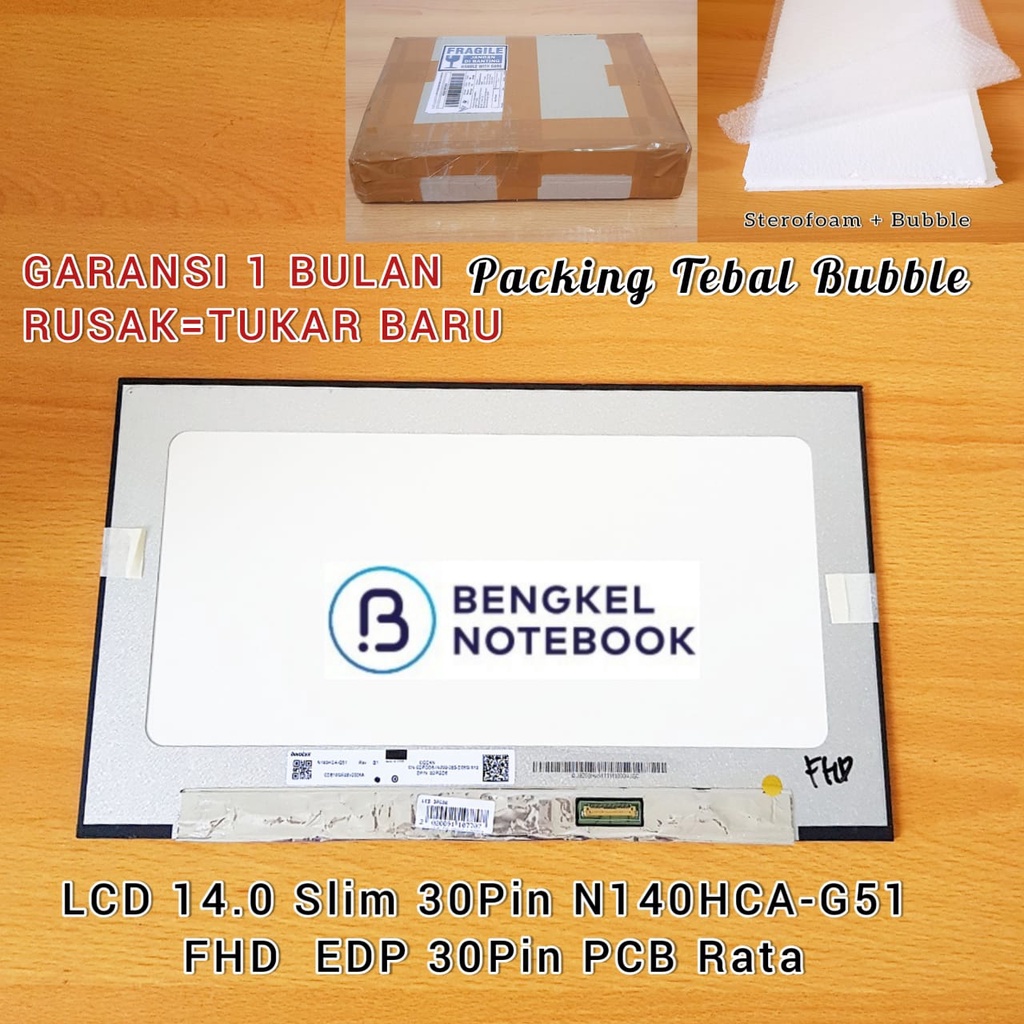 LCD 14.0 Slim 30pin  No Kuping FHD  N140HCA-G51 N140HCA-E5C N140HCA-E5B N140HCE-ET2 NV140FHM-N4F NV140FHM-N4U FHD EDP 30PIN PCB Rata