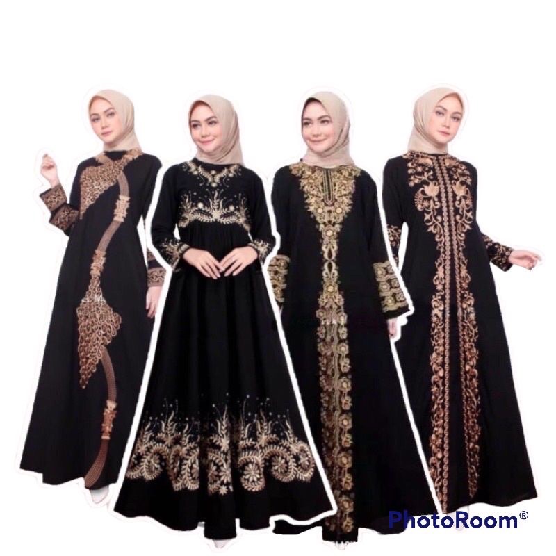 PROMO New Abaya Gamis Maxi Dress Arab Saudi Bordir Zephy Turki Dinar Umroh Dubai Turkey India Wanita Hitam WS1975MAP50