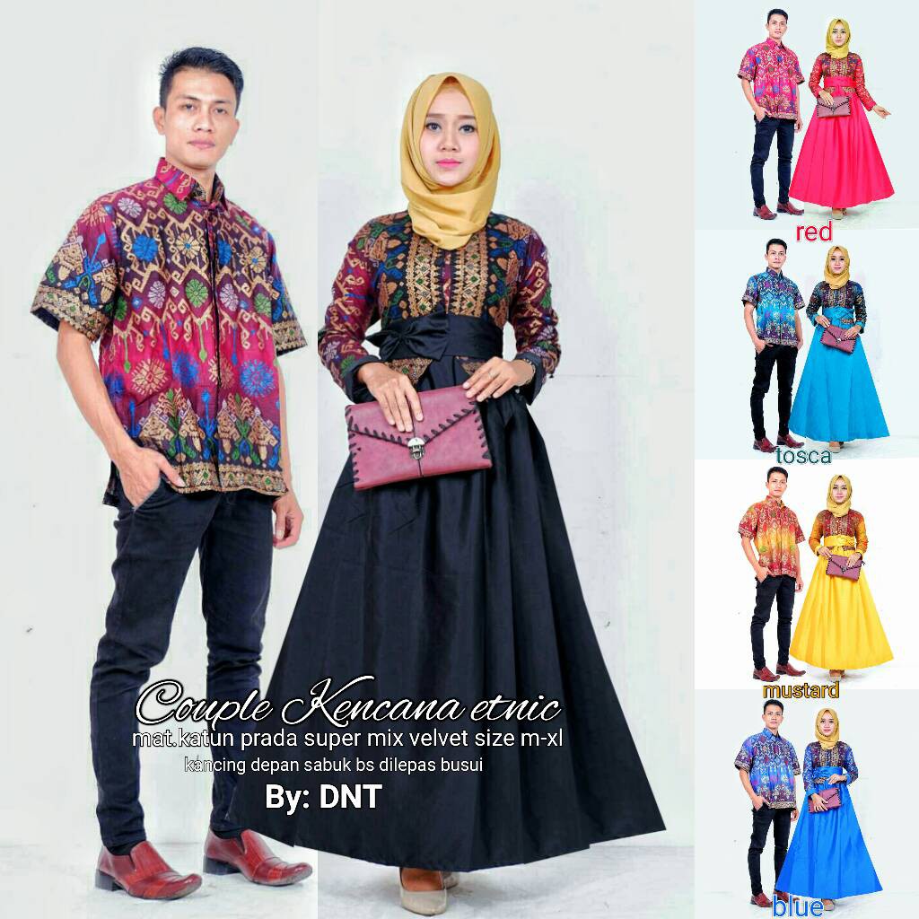 GROSIR SOLO - Batik Couple Gamis Kencana Etnic
