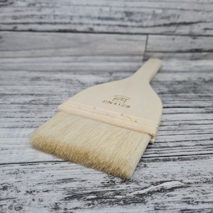 sanneng wool pastry brush wooden handle 7.5cm SN4129- kuas gagang kayu