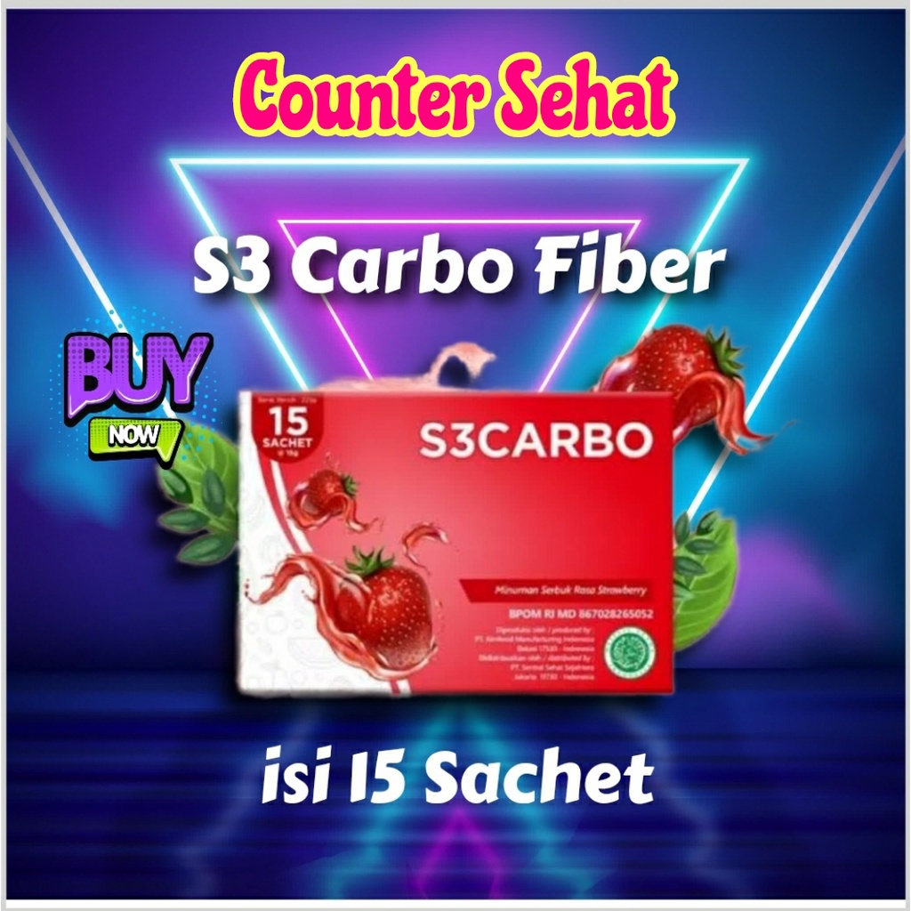 PAKET HEMAT 2 BOX ( 30 SACHET ) S3ACRBO S3 CARBO FIBER PELANGSING HERBAL DETOX DIET