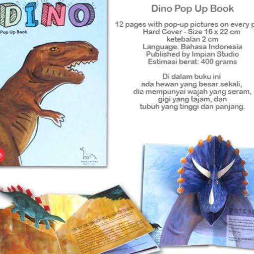 Buku Pop Up Book Impian Studio Wiu Wiu Dino KRIK KRIK KRIK Laut Rumahku Beautiful Animals 123DBK0057