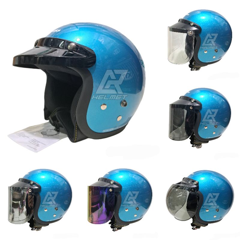 helm cargloss original ice blue kaca datar