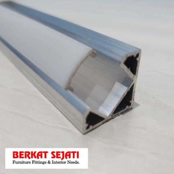 Dijual List Lis Rel Rumah Cover Casing Lampu LED Strip Alumunium SUDUT SIKU 1 - Putih Murah