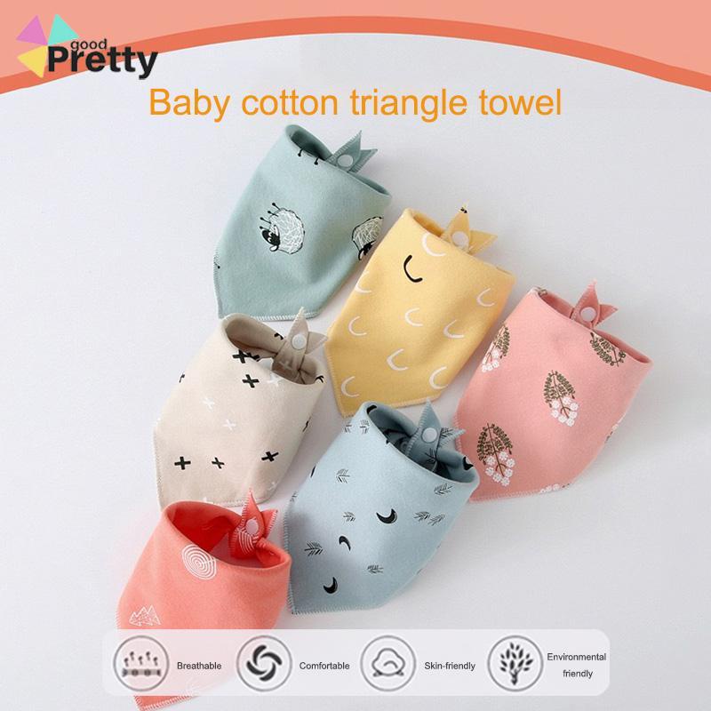 Handuk Bayi Saliva Double Snap Button Kepala Bayi Baru Lahir Bib Segitiga Scarf - PD