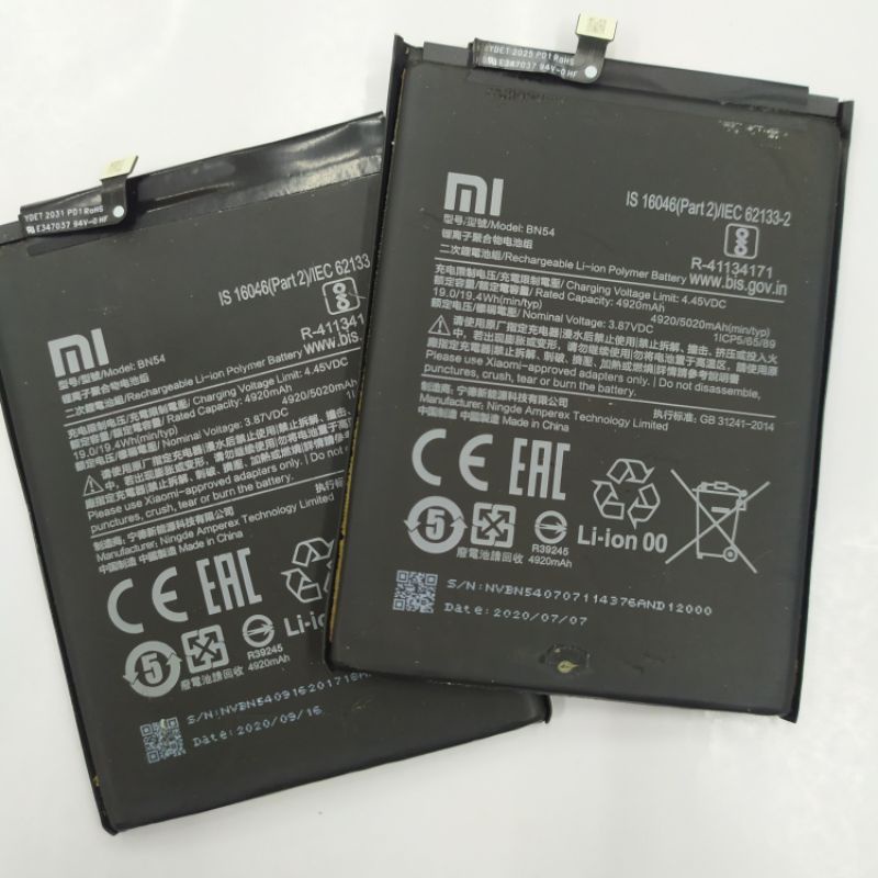 Battery Baterai Redmi Note 9 BN54 Kualitas Ori