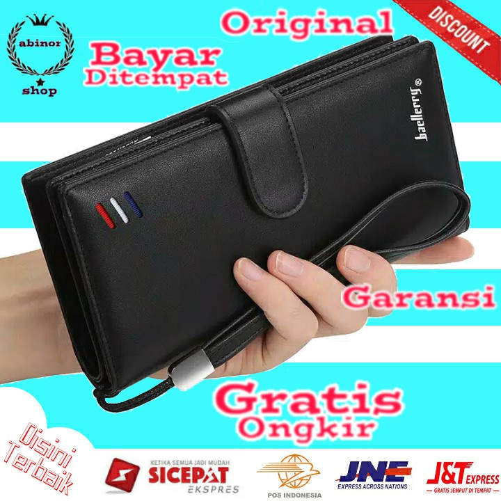 Dompet BAELLERRY ORI Original Kartu Pria Wanita hp resleting panjang besar koin uang kulit JA 180
