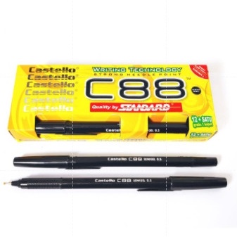 

BALLPOINT, PULPEN STANDARD CASTELLO C-88 HITAM ISI 12 PCS