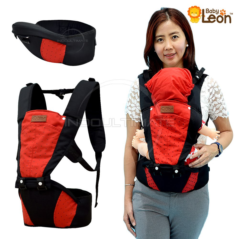 Gendongan Bayi Hipseat + Topi BABY LEON 5in1 Baby Carrier Gendongan Bayi depan Geos By-6071