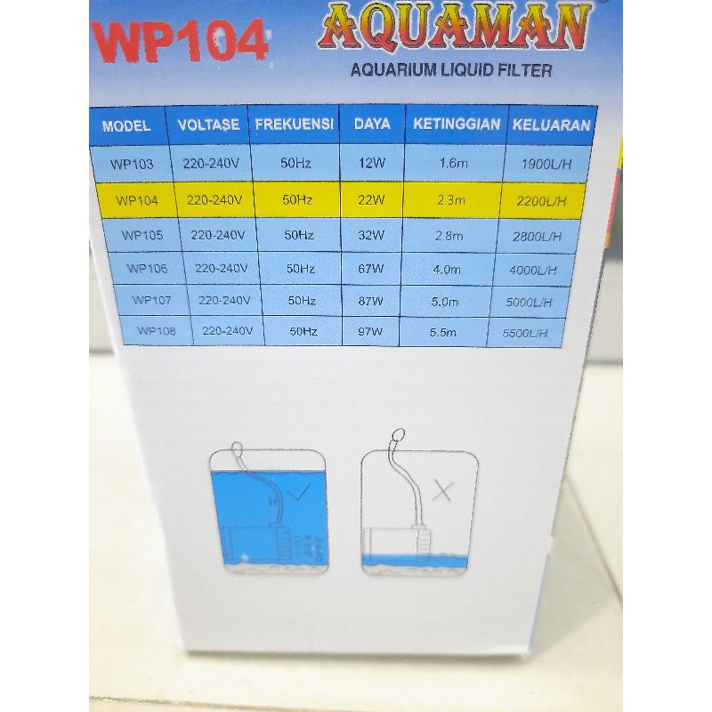 Promo murah POMPA AQUARIUM KOLAM AQUAMAN WP 104