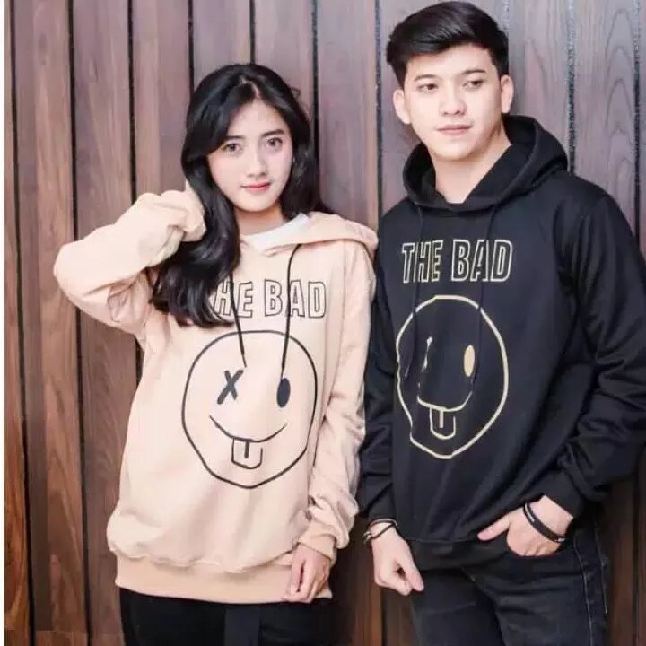 Jaket TheBad Hitam-Mocca / Sweater Hoodie TheBad Couple Pasangan  Termurah / Terbaru 2021