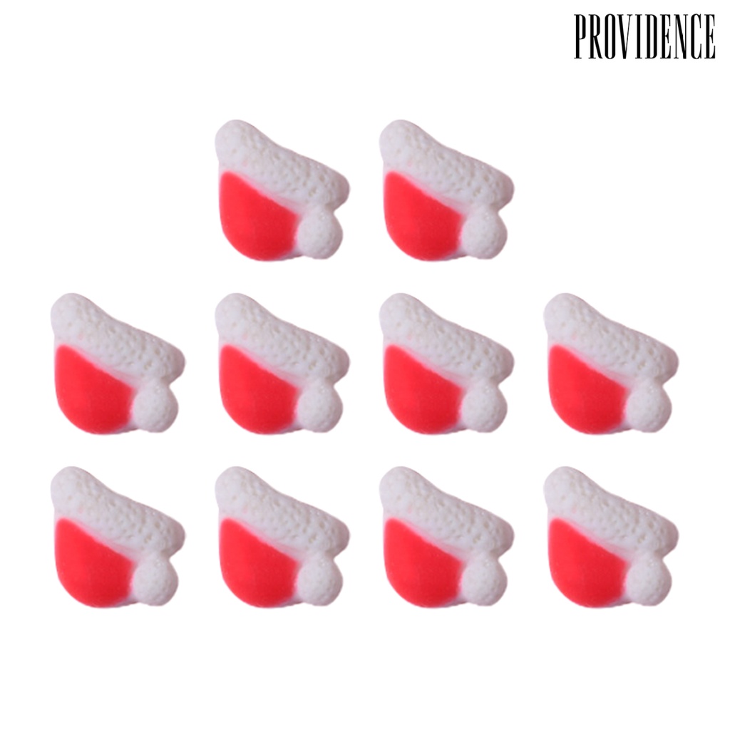 10pcs Aksesoris Kuku 3D Bahan Resin Motif Kartun Rusa / Snowman / Santa Claus Untuk Natal