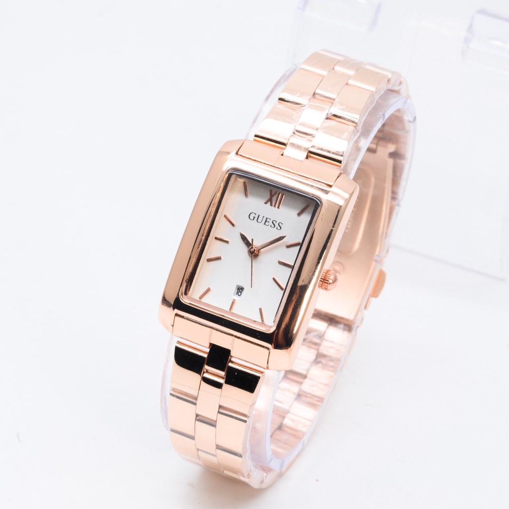 Jam Tangan Wanita Fashion H2703B Tali Rantai Case Segi Tanggal Aktif Free Box &amp; Baterai