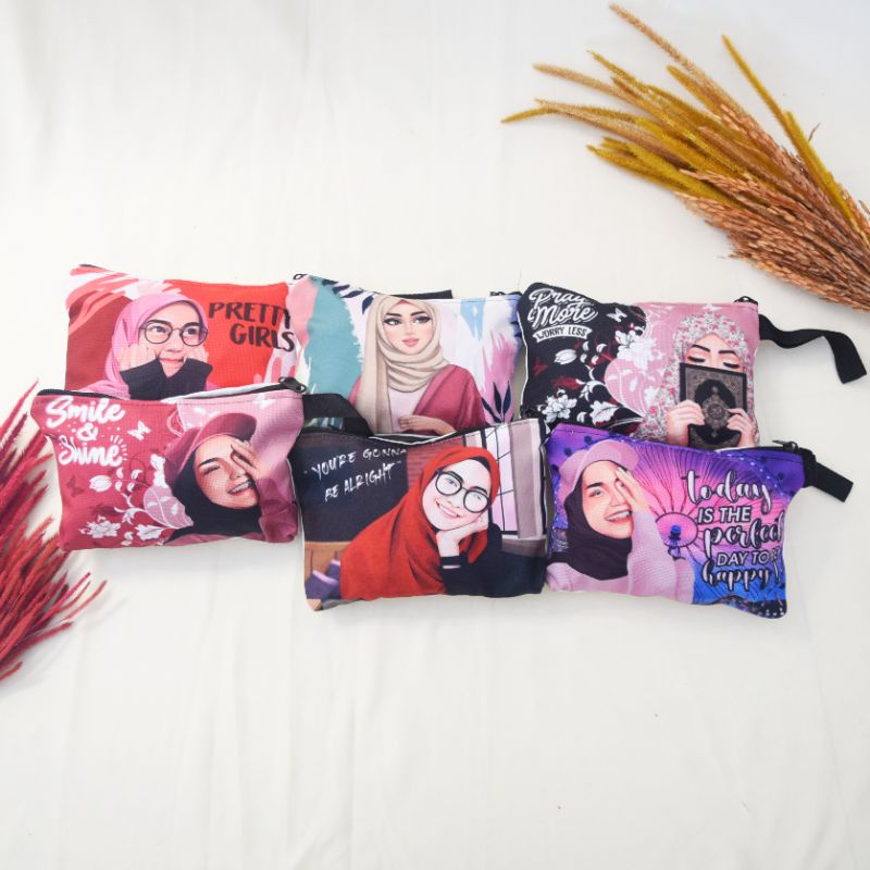 POUCH KOSMETIK BEAUTY BAG MAKE UP DOMPET TAS WANITA PRINTING Dompet kosmetik dengan model cantik dan