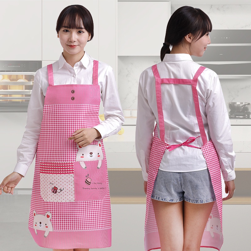 HomiHomi Apron Celemek Masak Barista Dapur Motif Beruang Waterproof CM010