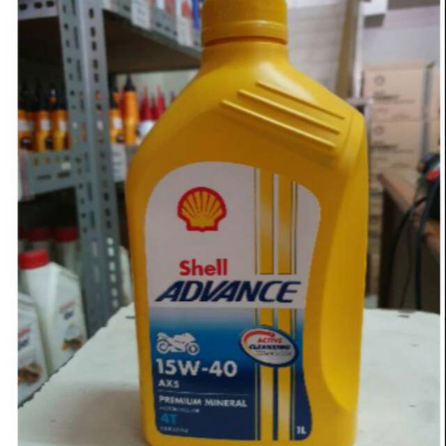OLI MESIN OIL SHELL ADVANCE 1000ML AX5 15W-40 DIJAMIN ASLI 1 LITER